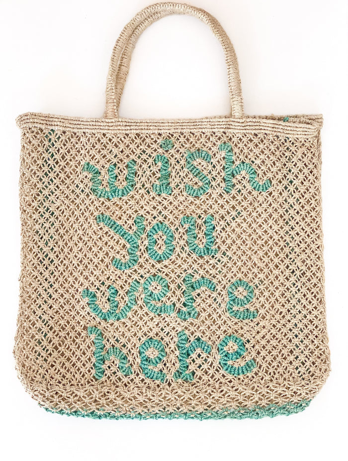 Wish You Were Here - Natural & Aqua (Large) and