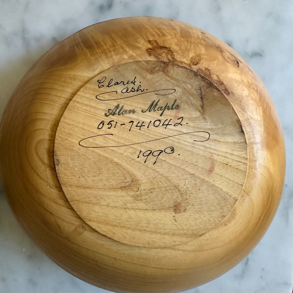 Handmade Claret Ash Bowl (1990) - Vintage