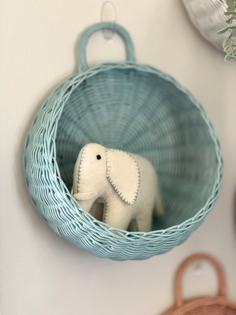 Wall Basket - Natural, White, Sage, Pale Pink, Baby Blue, Lavender & Peach