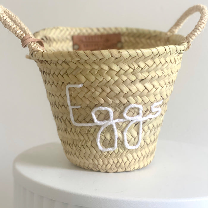 'Eggs' Mini Basket (White) - In stock ready to ship