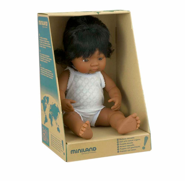 Miniland Doll - Latin American Girl 38cm - Pretty Snippets Kids Toys & Accessories