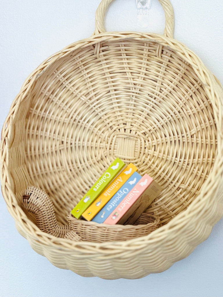 Wall Basket - Natural, White, Sage, Pale Pink, Baby Blue, Lavender & Peach