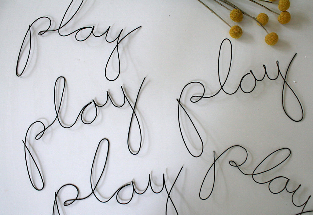 'Play' Wire Word - Pretty Snippets Kids Toys & Accessories