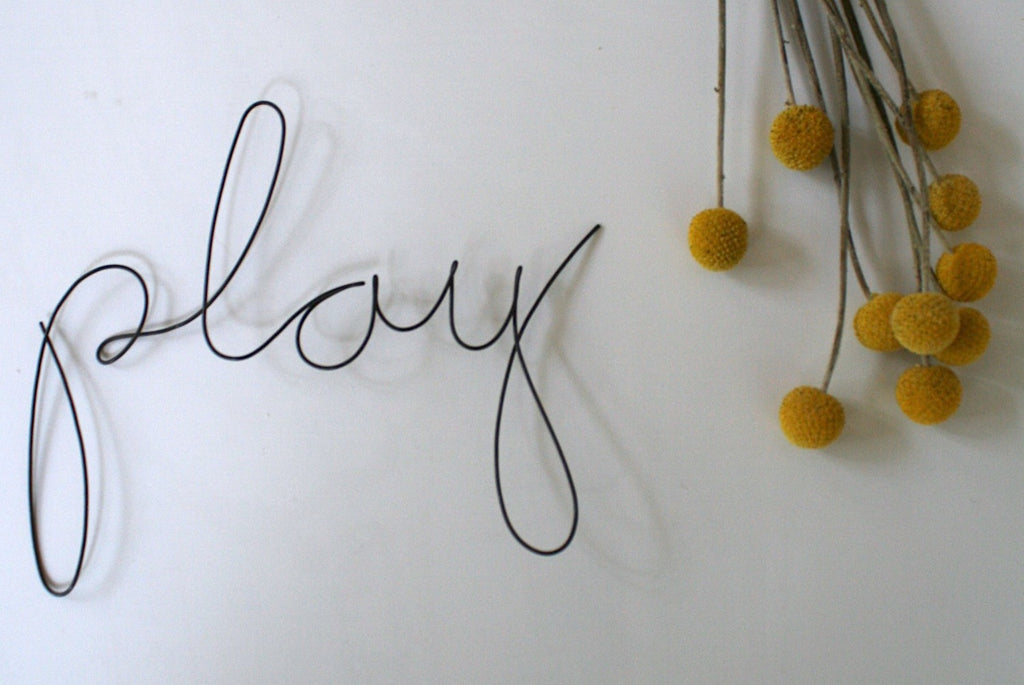 'Play' Wire Word - Pretty Snippets Kids Toys & Accessories
