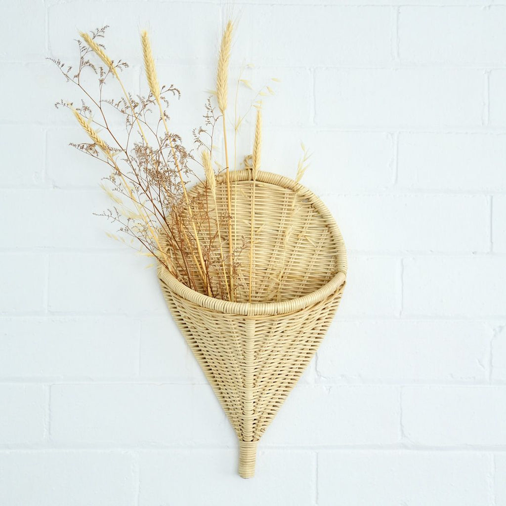 Ice Cream Wall Basket - Natural, Sage & Pale Pink